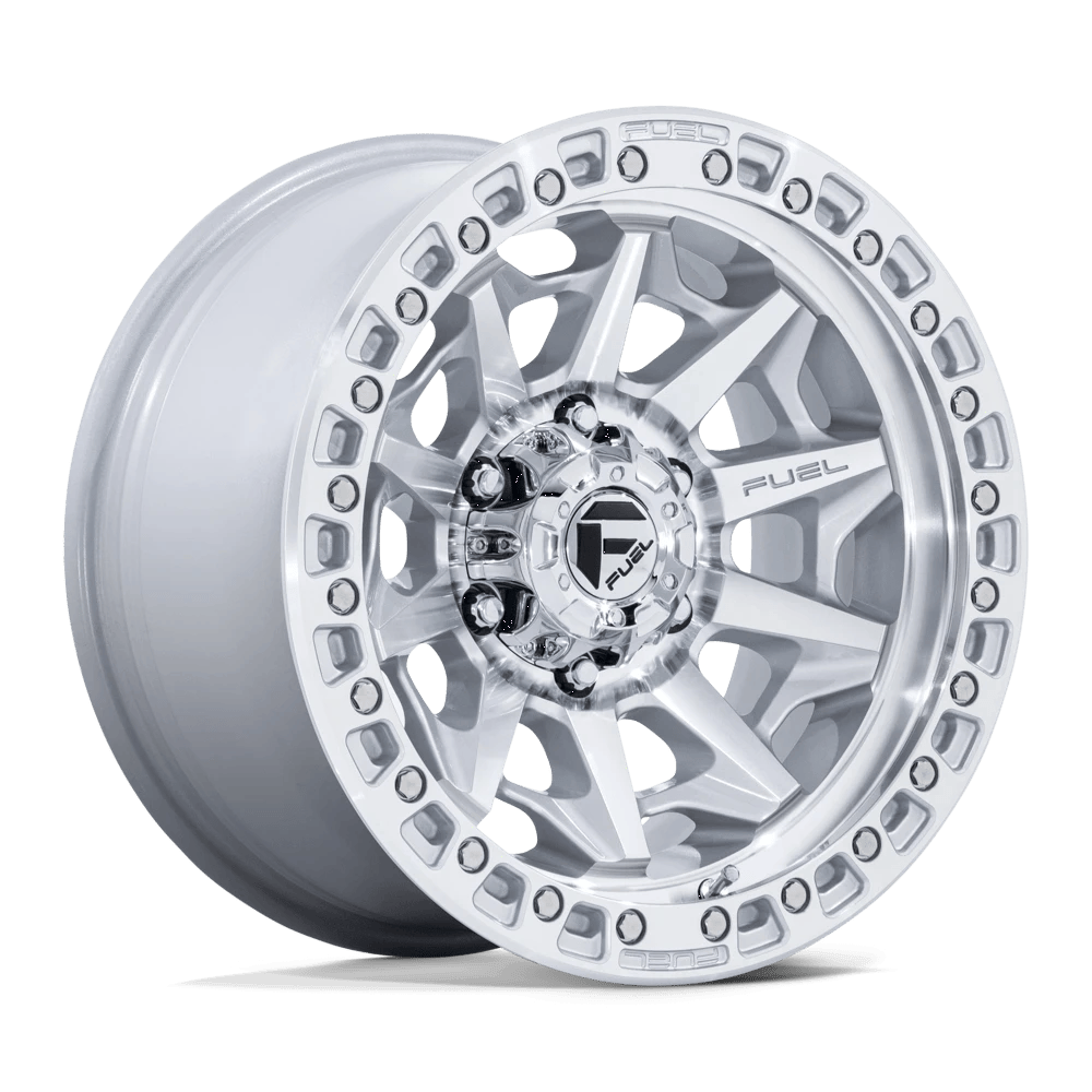 17x9 Fuel Covert Silver Machined Face Rims 6x139.7 — Silver with Machined Face