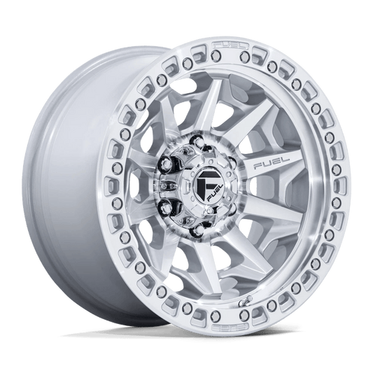 17x9 Fuel Covert Silver Machined Face Rims 6x139.7 — Silver with Machined Face