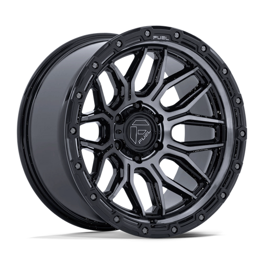 20x10 Fuel Surge Rims 6x135 — Gloss Black Machined W/ Gray Tint
