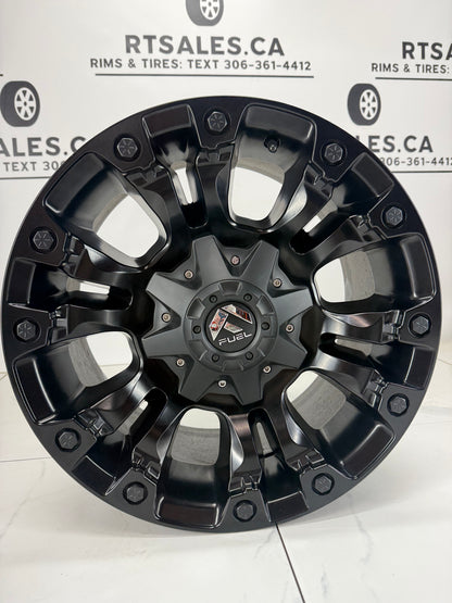 18x9 Fuel Vapor matte black rim 8x180 +20 — face view