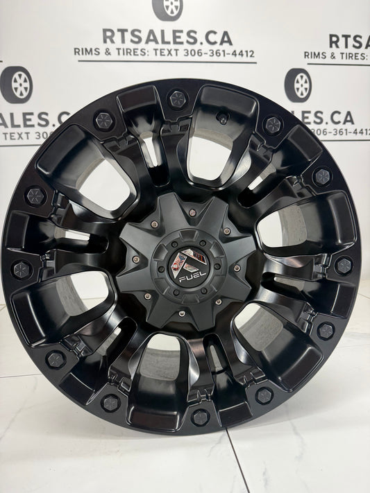 18x9 Fuel Vapor matte black rim 8x180 +20 — face view