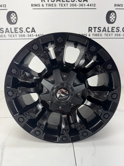 18x9 Fuel Vapor matte black rim 8x180 +20 — spoke detail