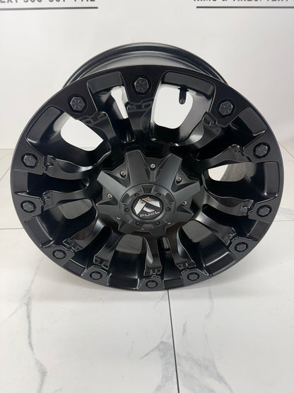 18x9 Fuel Vapor matte black rim 8x180 +20 — angled view