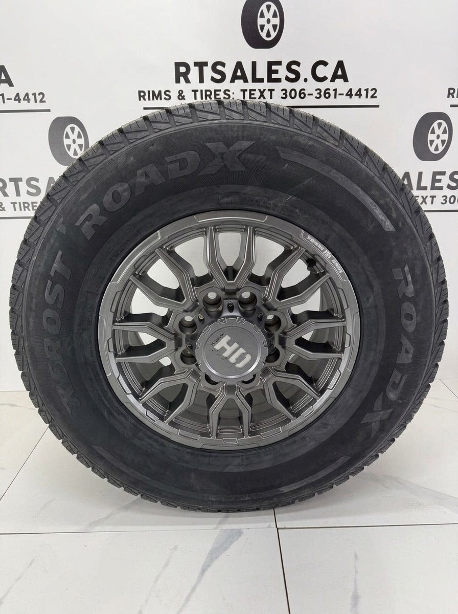 35x12.5R18 Winter Tires on 18" Fast Grit Rims 8x170