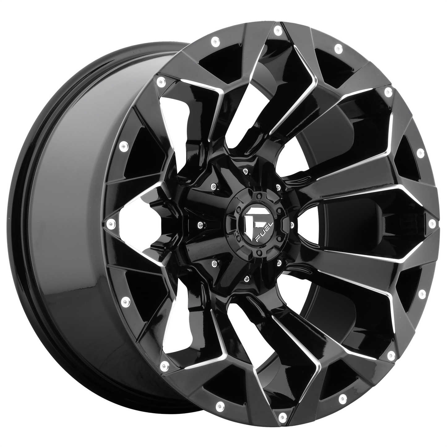 18x9 Fuel Assault Rims 6x135, 6x139.7 — Gloss Black Milled