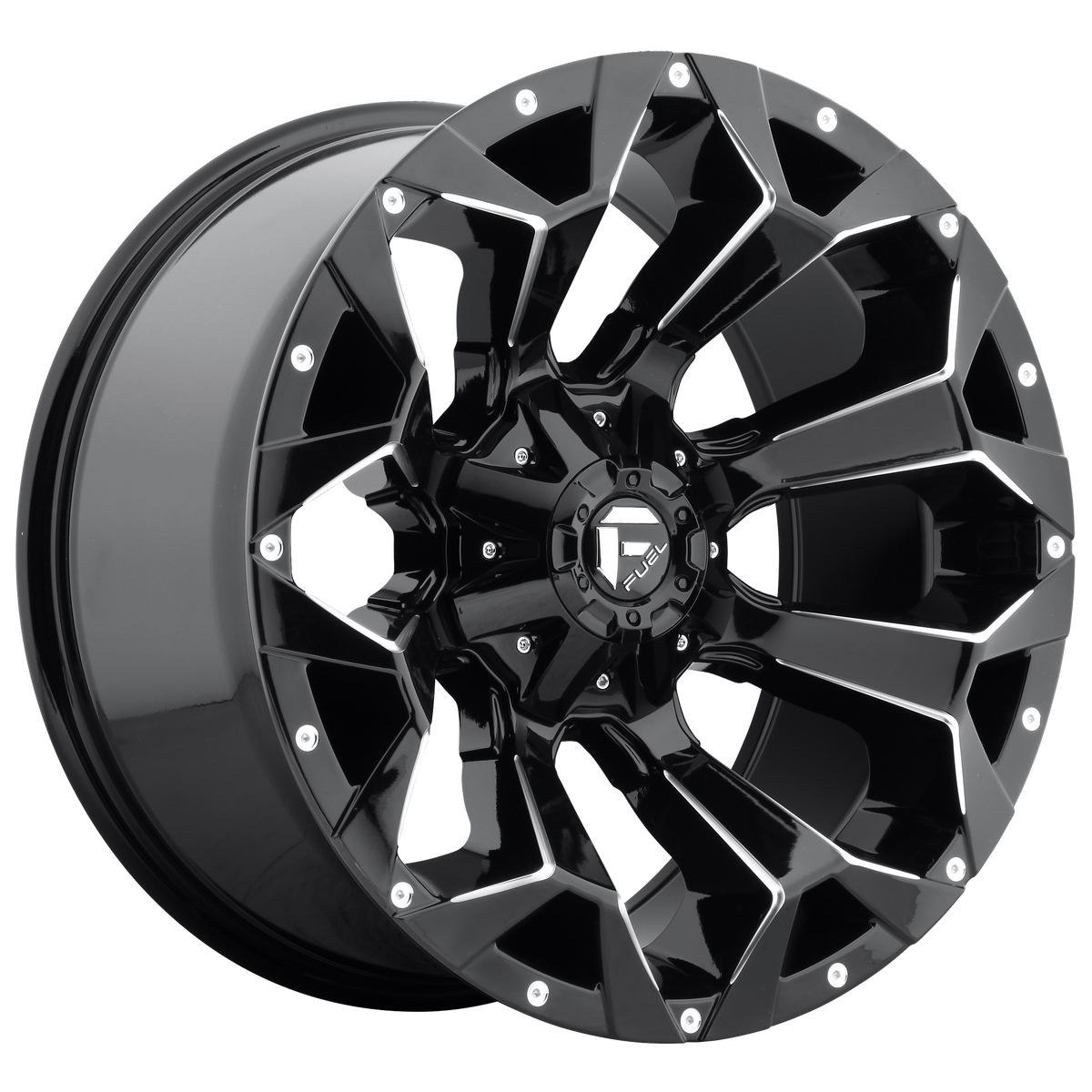 20x9 Fuel Assault Rims 8x170 — Gloss Black Milled