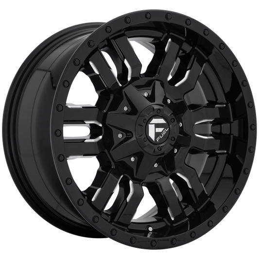 18x9 Fuel Sledge Rims 6x135, 6x139.7 — Gloss Black Milled