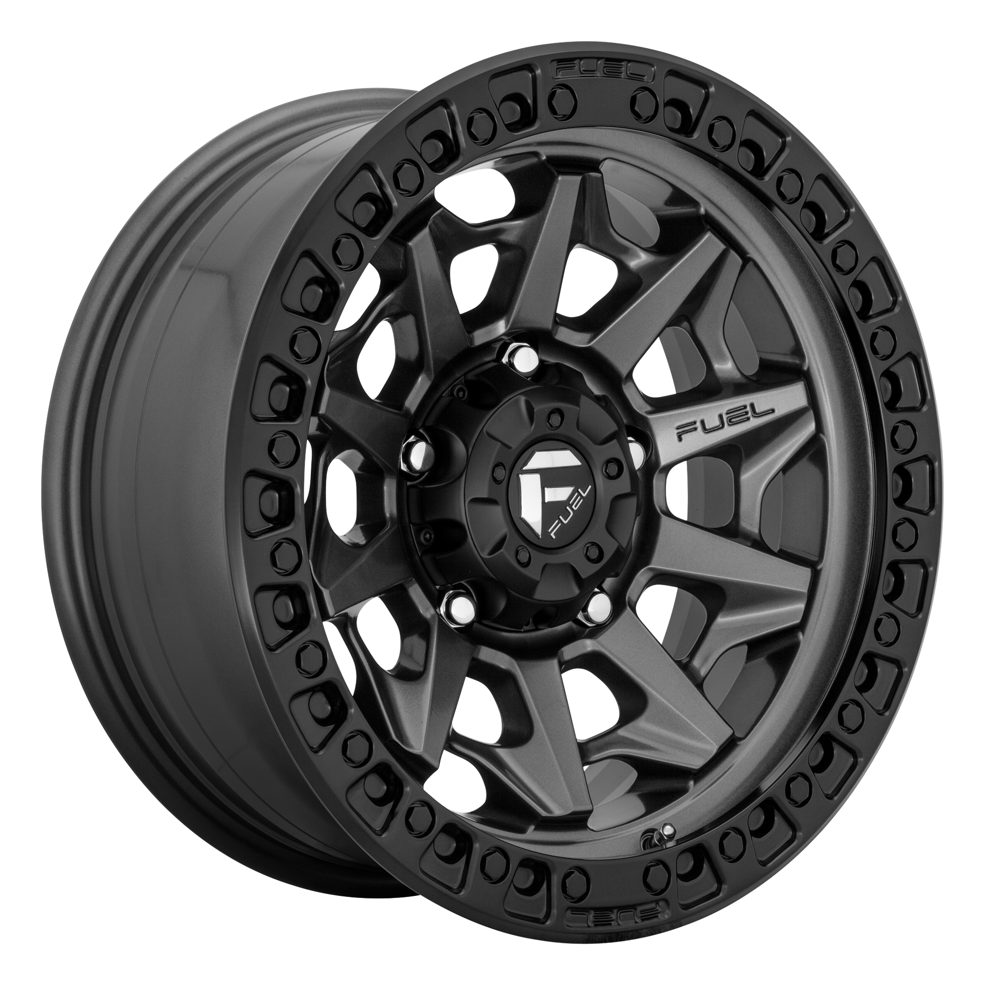 17x9 Fuel Covert Rims 6x139.7 — Matte Gunmetal Black Bead Ring