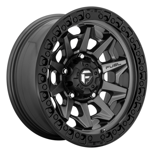 17x8.5 Fuel Covert Rims 6x135 — Matte Gunmetal Black Bead Ring