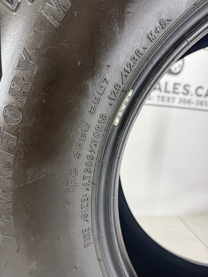 LT305/70R18 126/123R M+S sidewall size stamp — Goodyear Wrangler Territory MT