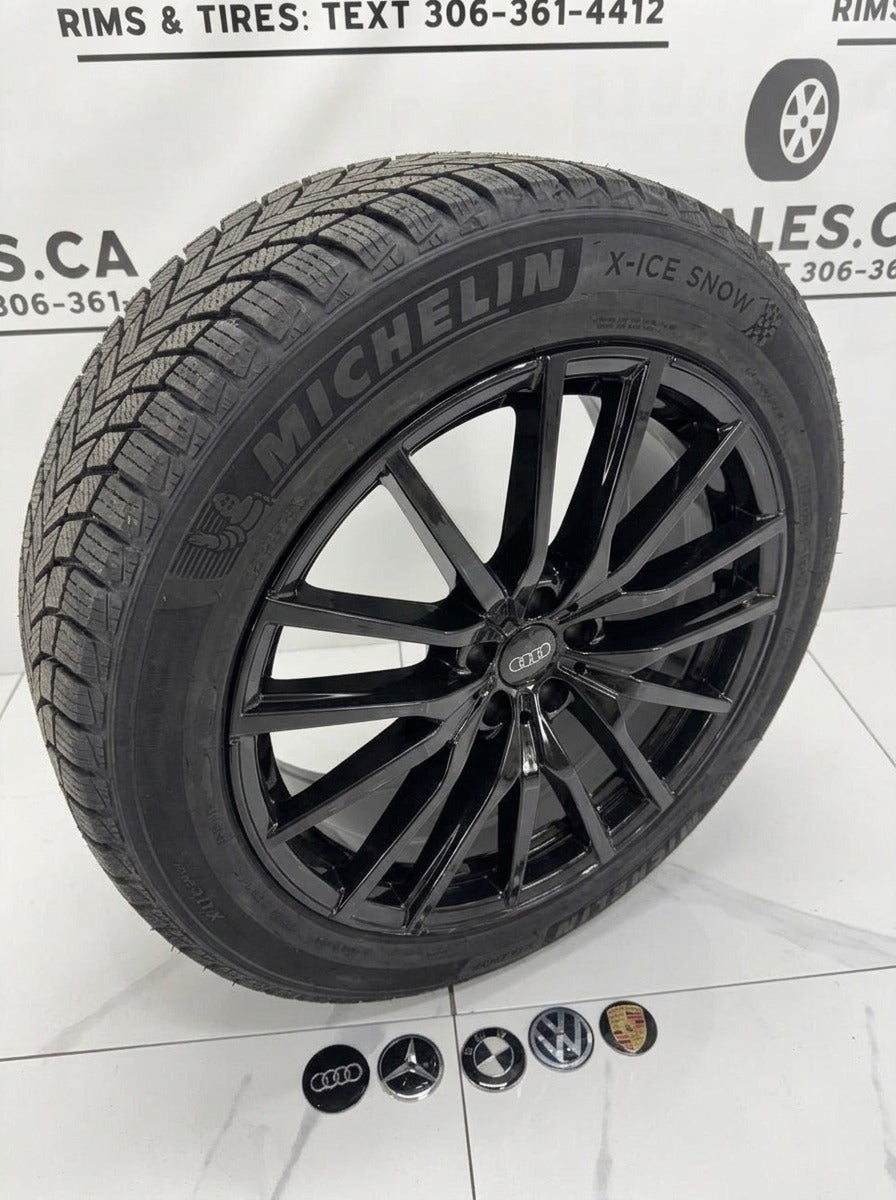 Michelin X-Ice Snow Winter Tires on 20" Replica R233 Gloss Black Rims 5x112 - R&T Sales