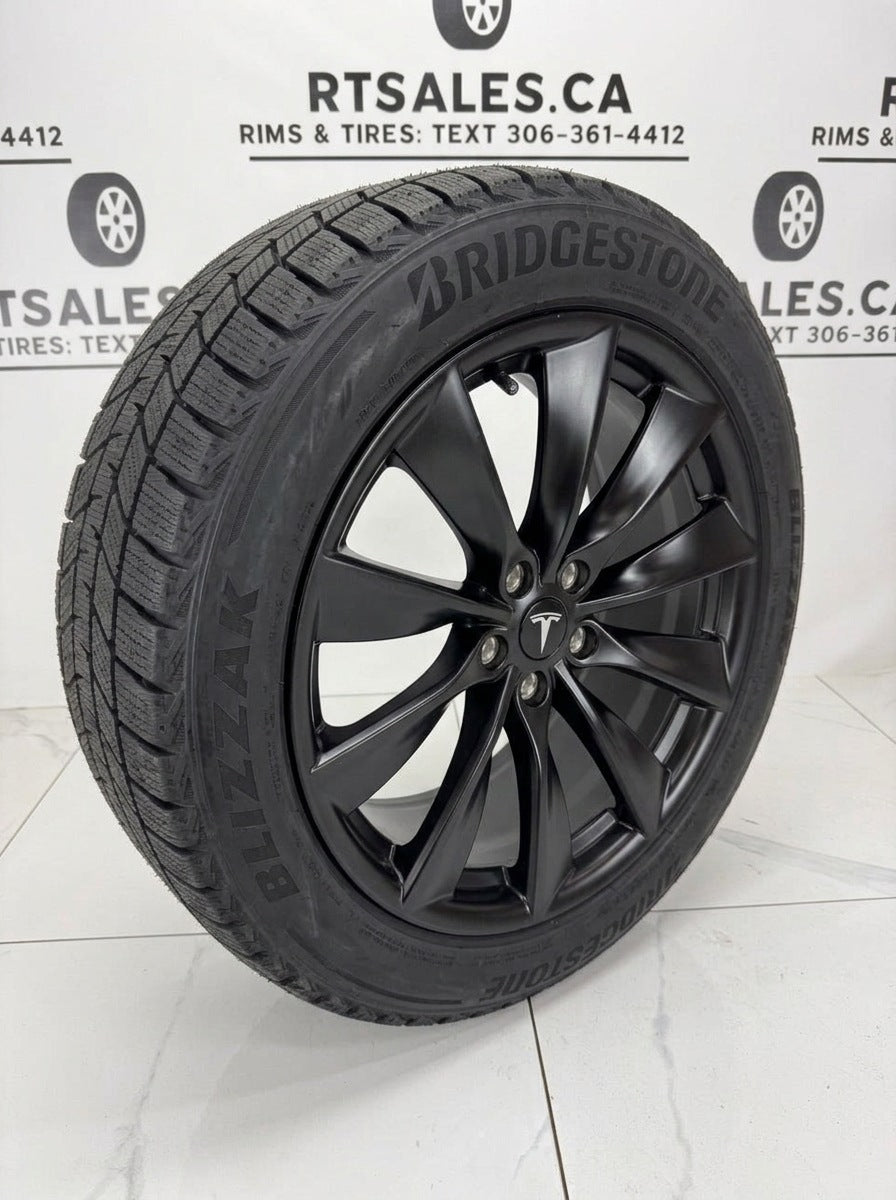 Bridgestone Blizzak Icepeak Winter Tires on 18", 19" & 20" R241B Tesla Rims 5x114.3