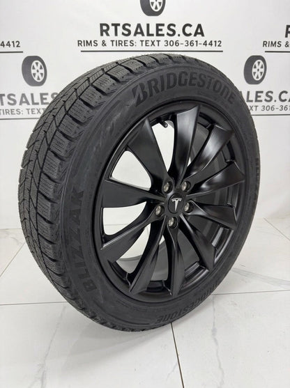 Bridgestone Blizzak Icepeak Winter Tires on 18", 19" & 20" R241B Tesla Rims 5x114.3