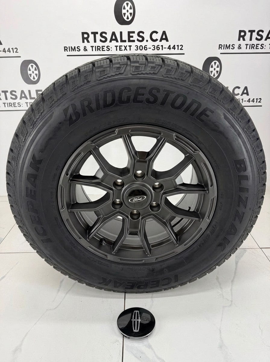 Bridgestone Blizzak Icepeak Winter Tires on 17" Ford Bronco Rims 6x139