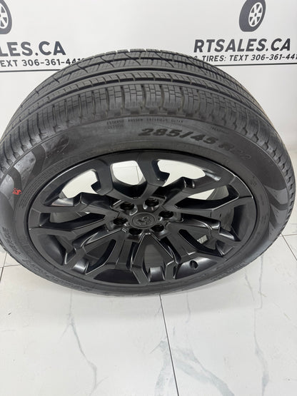 Side profile of 285/45R22 Pirelli Scorpion Verde tire on Ram 1500 OEM wheel