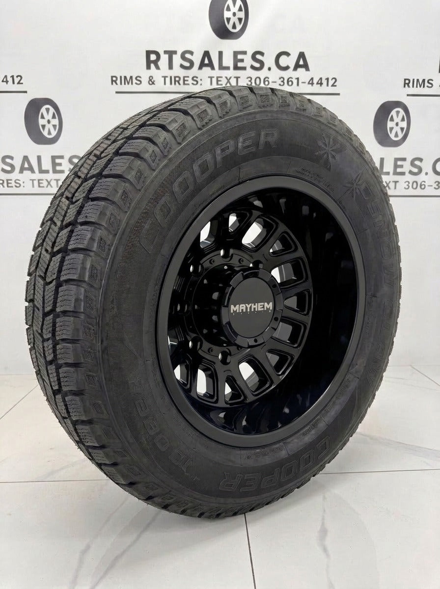 Cooper Snow Claw Winter Tires on 17" Mayhem Dually Rims 8x210 (Set of 6)