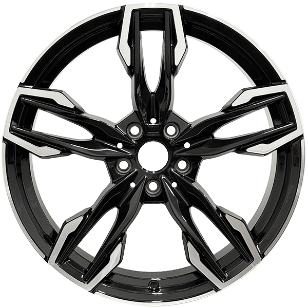 19" & 20" Replica B38 Gloss Black Machined Rims 5x112 – BMW X3 & 745Le xDrive — Gloss Black Machined Face
