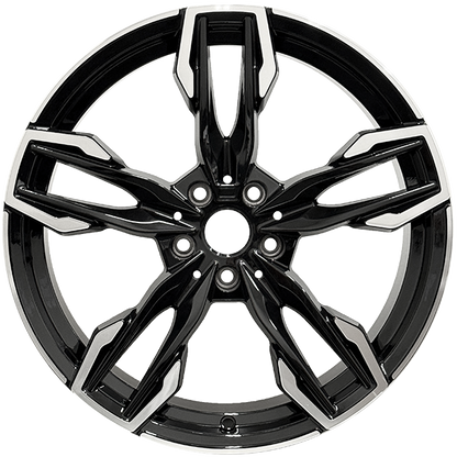 19" & 20" Replica B38 Gloss Black Machined Rims 5x112 – BMW X3 & 745Le xDrive — Gloss Black Machined Face