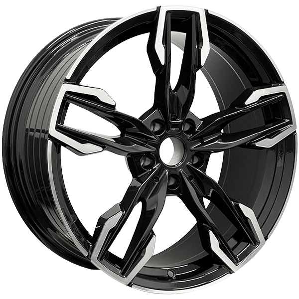 Replica B38 Gloss Black Machined Face rim 5x112, side view