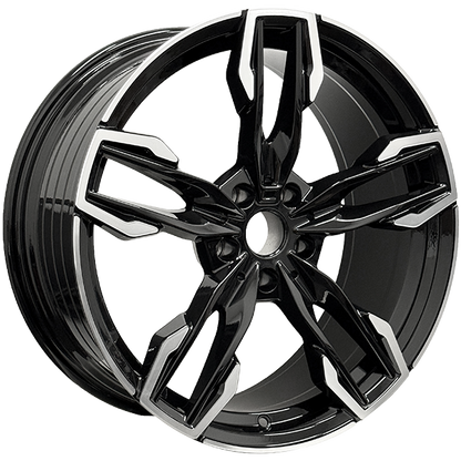 Replica B38 Gloss Black Machined Face rim 5x112, side view
