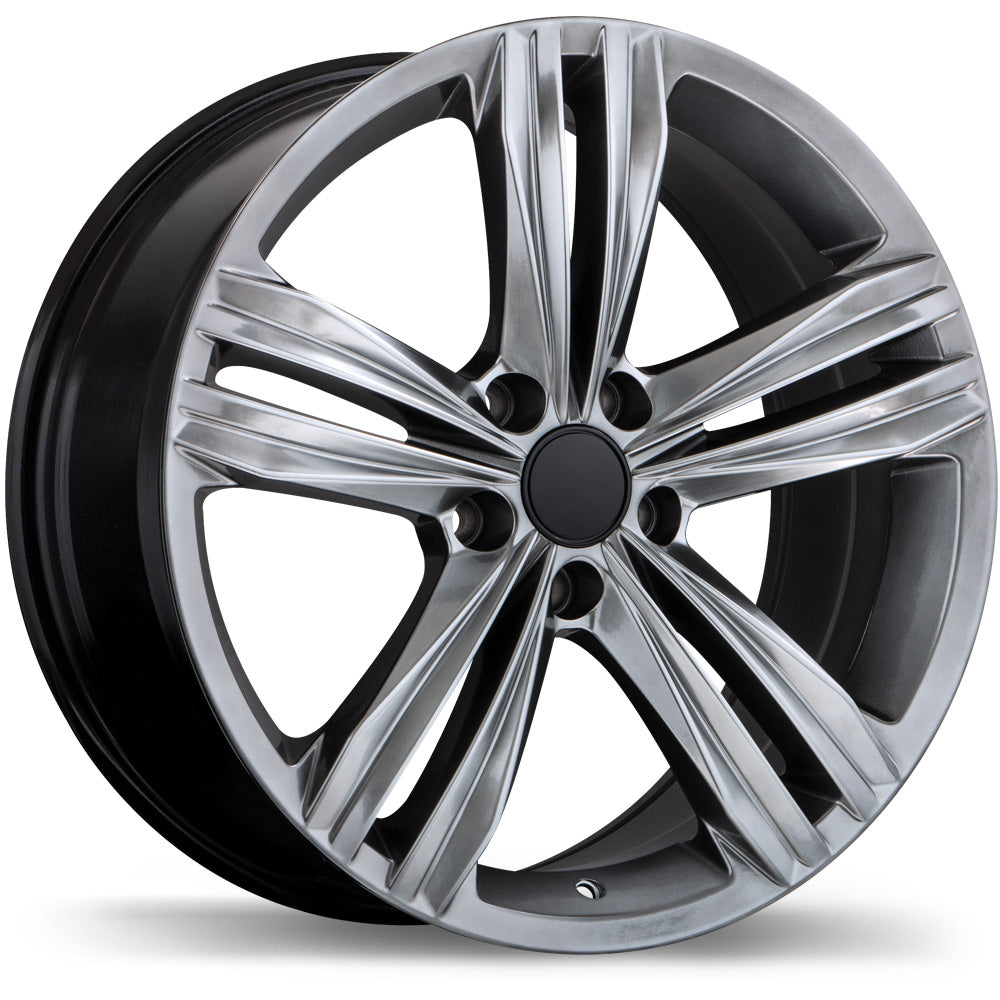 18x8 Replika R205A Dark Hyper Silver Rims 5x112 – VW Atlas, Atlas Cross Sport & Mercedes E350 — Dark Hyper Silver