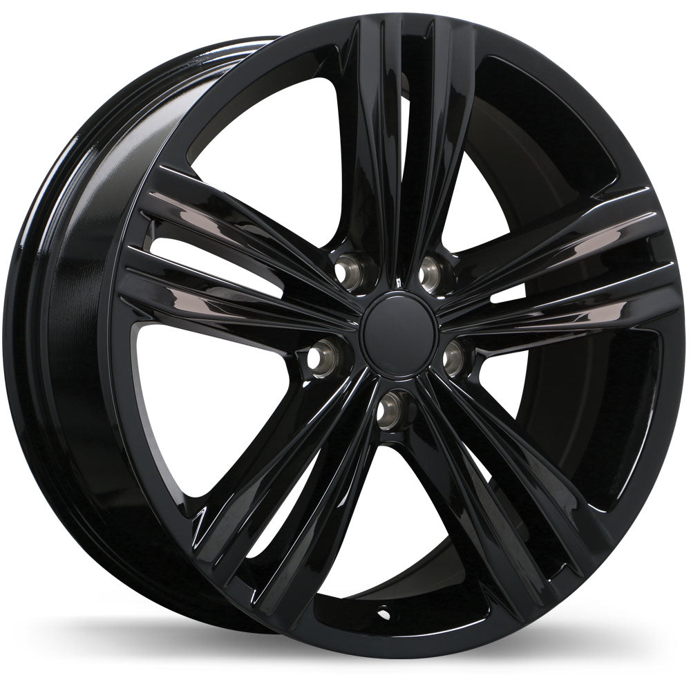 18x8 Replika R205A Gloss Black Rims 5x112 – VW Atlas, Atlas Cross Sport & Mercedes E350 — Gloss Black