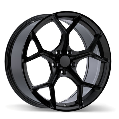 19" Replika R282 Gloss Black Rims 5x112 — Gloss Black