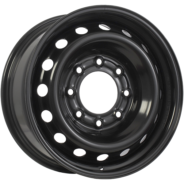 18x8 black steel wheel with 8x180 bolt pattern
