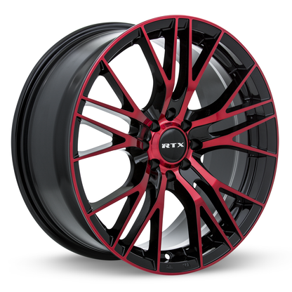 RTX Vertex 17x7.5 black machined red rim with 5x114.3 bolt pattern