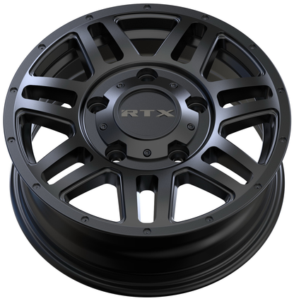 16x6 RTX Adventure Satin Black rim, 5x160 — profile view