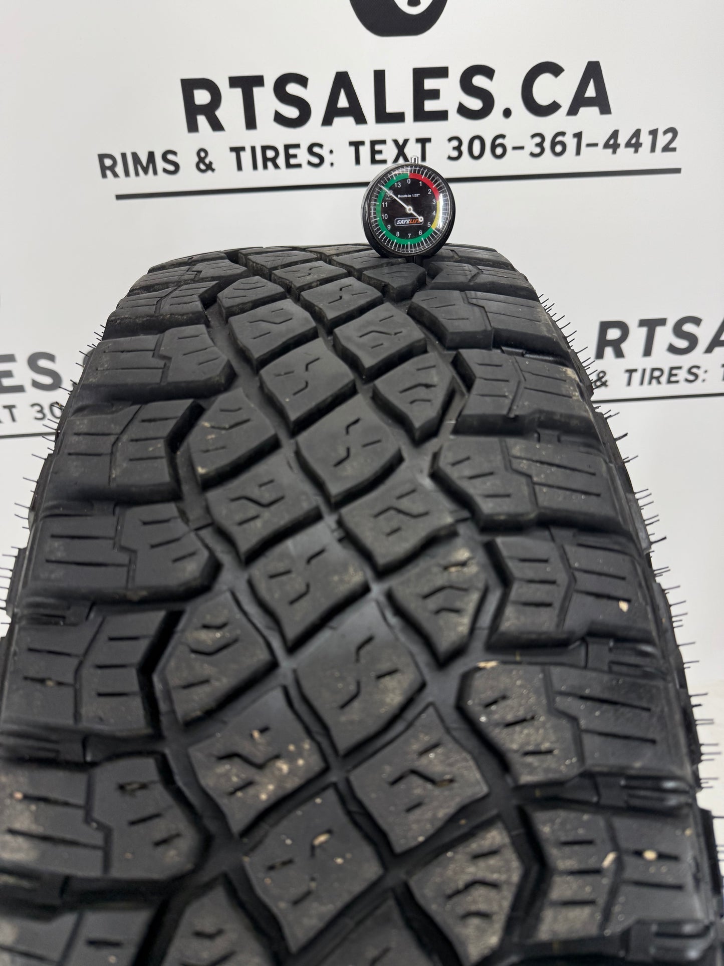 Tread depth gauge on worst tire of the set - R&T Sales