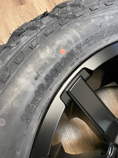 35x12.5x20 MT tires Fuel Rims Dodge Ram GM 2500 3500
