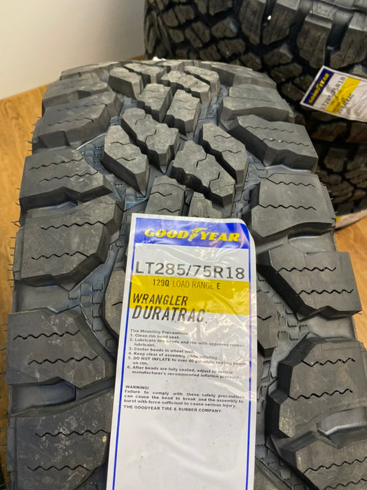 LT 285/75/18 Goodyear WRANGLER DURATRAC E All Weather Tires - R&T Sales 