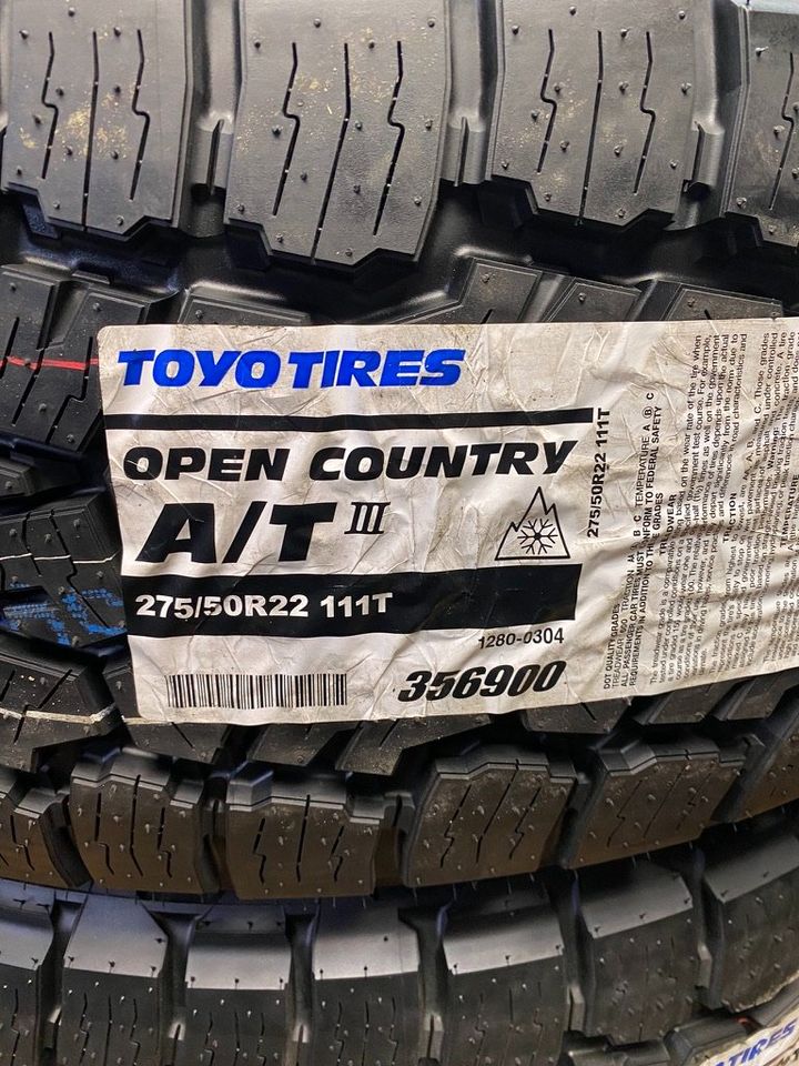 275/50/22 Toyo Open Country AT3 All weather tires