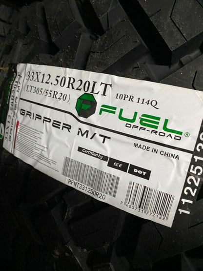 LT 33x12.5x20 Fuel Gripper M/T E All Season Tires