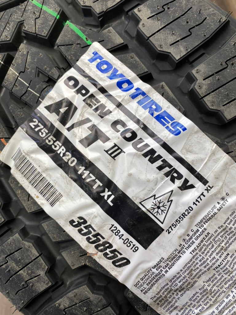 275/55/20 Toyo Open Country A/T III.  /4 tires