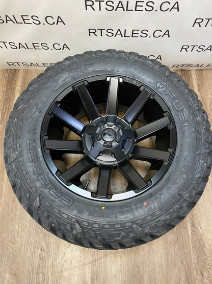 35x12.5x20 MT tires Fuel Rims Dodge Ram GM 2500 3500