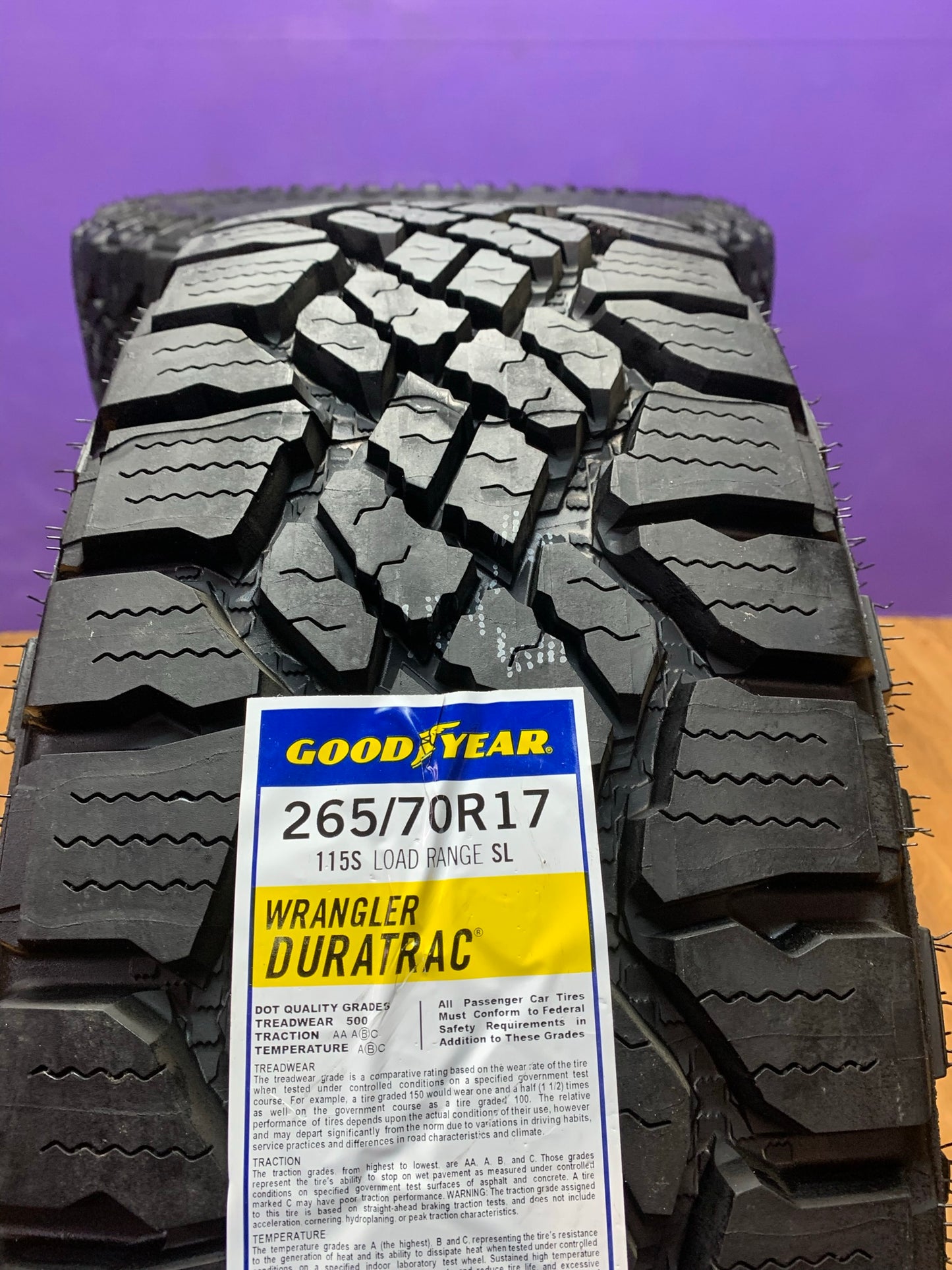 265/70/17 Goodyear WRANGLER DURATRAC All Weather Tires