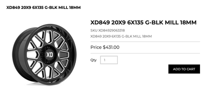 20x9 XD XD849 Rims 6x135 - R&T Sales 